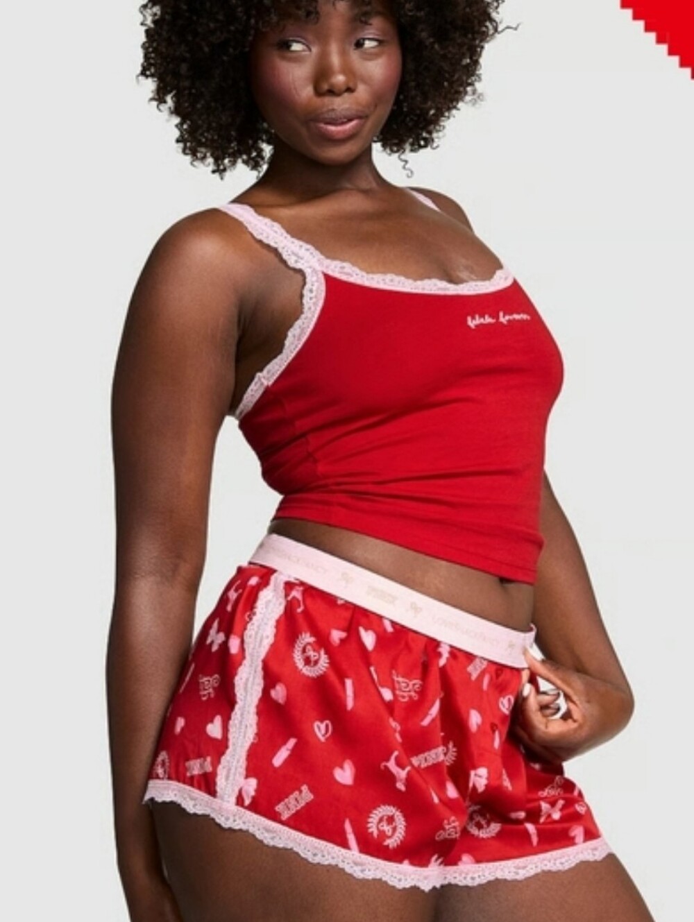 PINK X LoveShackFancy Red Camisole Size L